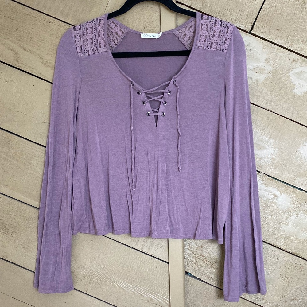 Boho Purple Long Sleeve Top